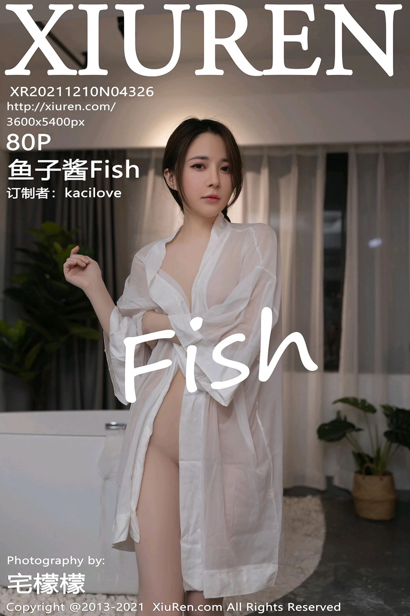 [XiuRen秀人网]VOL.4326 模特鱼子酱Fish江浙沪旅拍浴室白色透纱湿身秀火辣身材诱惑写真80P-秀人网官方网站